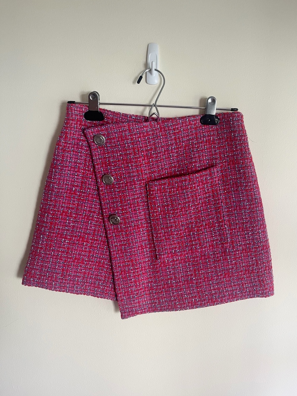 NWT Maje Pink Tweed Skirt 36 Small
